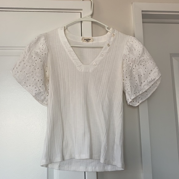 ANTHROPOLOGIE cream puff sleeve top - Picture 7 of 8